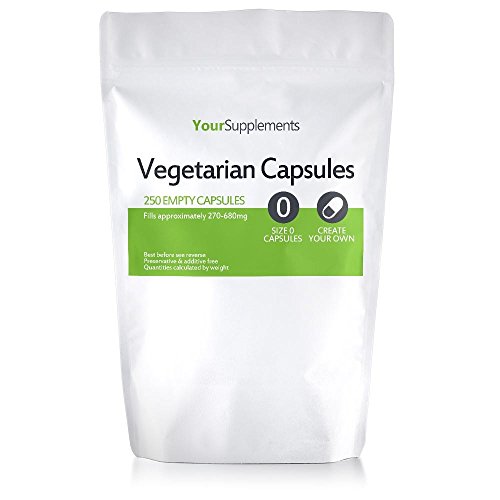 Your Supplements - Cápsulas vegetales, Vacías, Tamaño"0", 250 piezas