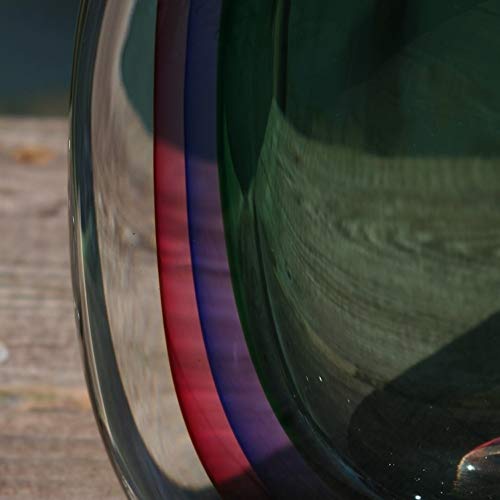 YourMurano - Jarrón de cristal de Murano, centro de mesa multicolor, forma ovalada, diseño moderno, fabricado en Italia, marca de origen garantizada, Cliff