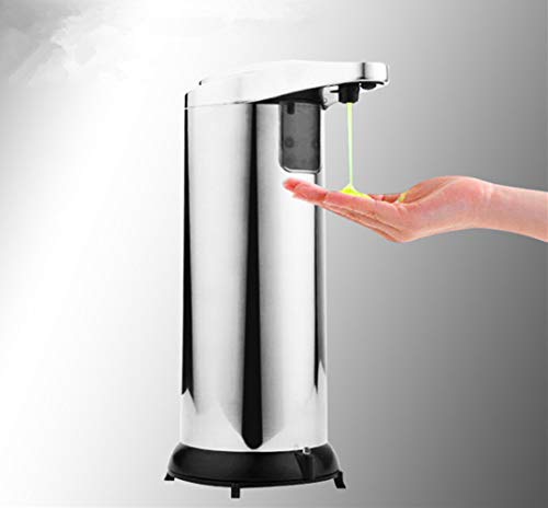 YUNFUN Dispensador de Jabón Automático, 280ML Dispensador de Jabón Sensor de Movimiento Inteligente con Acero Inoxidable para Baño, Cocina