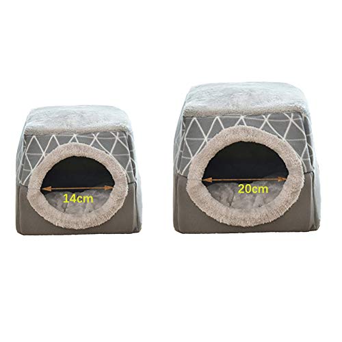 YunNasi Casas para Gato Cueva para Animales Casa de Gato Cama Cueva para Perros Cama para Gatos con Cojín Extraíble Lavable Cama para Perros Cálida en Invierno (35x33x30cm, Gris)