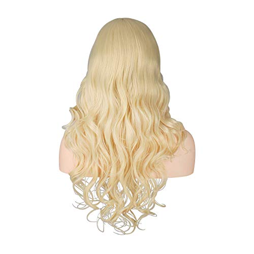 YXZQ Peluca de Rizo Largo Natural Natural de Moda Rojo Oscuro para Mujeres Cosplay Fiesta y Uso Diario de Damas