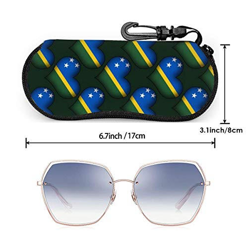 YZXC - Estuche blando para gafas de sol, estuche de neopreno ultraligero con cremallera y clip para cinturón, amor de las Islas Salomón