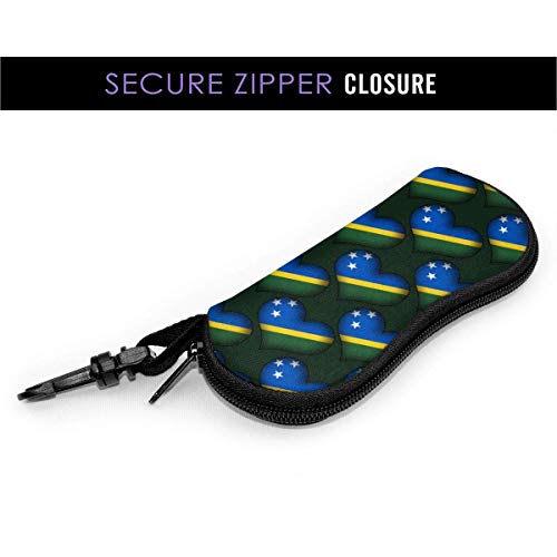 YZXC - Estuche blando para gafas de sol, estuche de neopreno ultraligero con cremallera y clip para cinturón, amor de las Islas Salomón