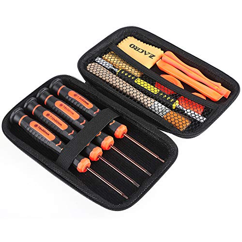 Zacro 12 Pcs Kit de Destornilladores T6/T8/T10,Destornilladores PS4 desmontaje y Herramienta de Palanca Abierta,Cepillos y Caja de Depósito para Xbox one Xbox 360 Xbox One-X PS3/PS4 y piezas de móvil