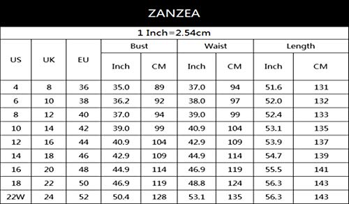 ZANZEA Mujeres Elegante Bohemio Algodón Casual Vestido Suelto Largo Playa Lunares Cuello V sin Mangas Rojo EU 46
