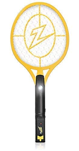 ZAP IT!! Exterminador eléctrico de insectos - Raqueta eléctrica exterminadora de insectos, matamoscas y matamosquitos - Carga USB de 4000 voltios, Luz LED superbrillante para golpear en la oscuridad
