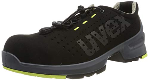 Zapatos de Seguridad Uvex 1 para Hombres - Zapatillas de Trabajo S1 SRC ESD - Negro Verde - Tamaño: 50