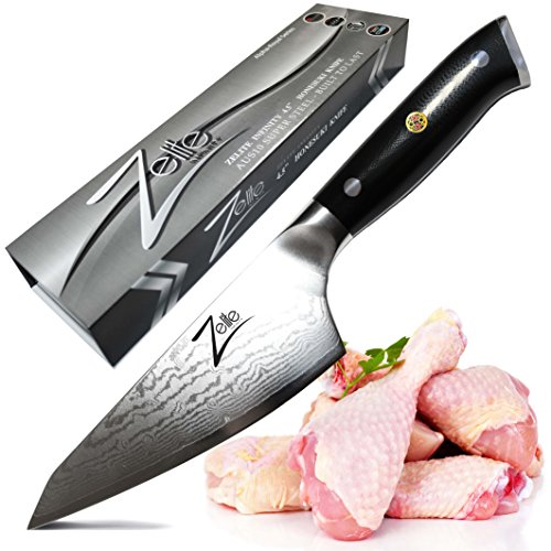 Zelite Infinity, Cuchillo Cocina Honesuki 11 cm- Utensilios Cocina Serie Alpha-Royal, Acero de Damasco Japonés AUS-10 de 67 capas - Cuchillos Cocina Profesional de Excelente Consistencia de Corte