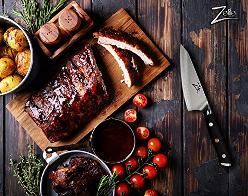 Zelite Infinity, Cuchillo Cocina Honesuki 11 cm- Utensilios Cocina Serie Alpha-Royal, Acero de Damasco Japonés AUS-10 de 67 capas - Cuchillos Cocina Profesional de Excelente Consistencia de Corte