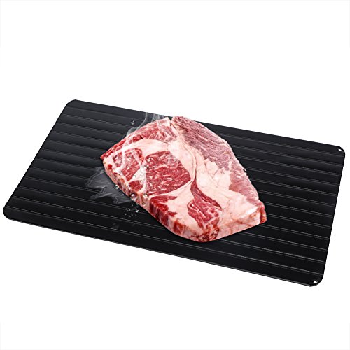 Zerodis Bandeja Descongelar para Alimentos Congelados, Descongelación Rápida Herramienta Práctica Bandeja para Descongelar Carne Placa de Metal