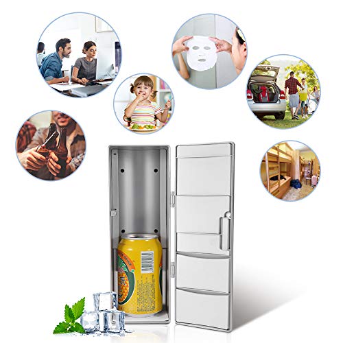 Zerodis Mini Neveras USB Refrigerador, Latas Mini USB Enfriador Nevera Bebida de la Bebida del refrigerador Travel Car Oficina Uso [Clase de eficiencia energética A++]