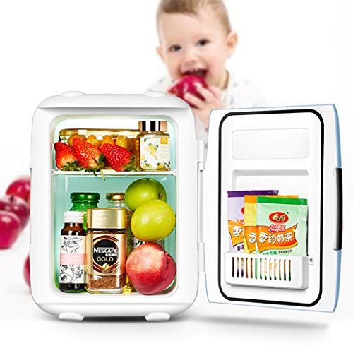 ZHAN YI SHOP 4L Mini Refrigerador del Refrigerador Portable Eléctrico Y Calentador DC, Maquillaje Nevera For Alimentos, Cuidado De La Piel, La Leche Materna, Medicamentos, Carro Y Viajes (Azul)