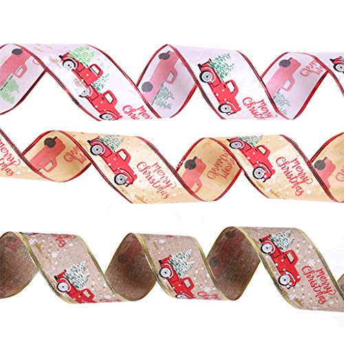 zkm111 - Cinta decorativa de raso para Navidad, 10 m de longitud