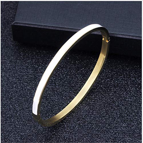 zmnbaa Brazalete De Hebilla De Aceite por Goteo, Revestimiento De Horno De Vacío, Brazalete De Acero De Titanio De Oro Rosa