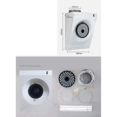 ZSQAW Ventilador de extracción Pequeña Sala de Ventiladores de Humo domésticos Mini succión Lateral Colgante de Pared Cocina doméstica Simple