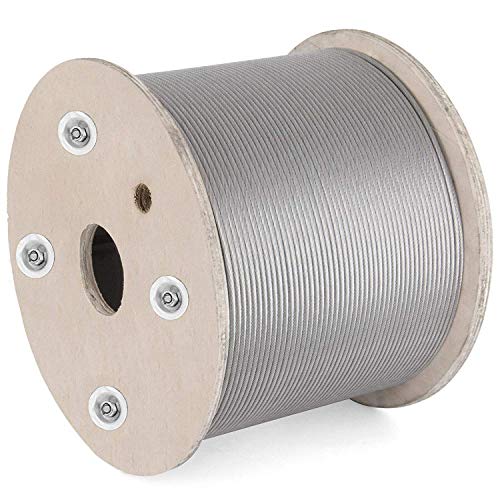 ZTBXQ Inicio Accesorios Cable de Acero Inoxidable 316 Duradero 1/8"1x19 Cable de Acero Cuerda de Alambre 300M / 1000FT Barandilla de Cable para barandilla Barandilla de Bricolaje (1000FT / 1/8 1x19)