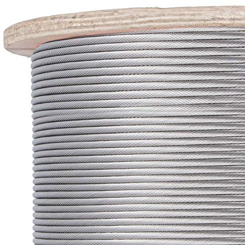 ZTBXQ Inicio Accesorios Cable de Acero Inoxidable 316 Duradero 1/8"1x19 Cable de Acero Cuerda de Alambre 300M / 1000FT Barandilla de Cable para barandilla Barandilla de Bricolaje (1000FT / 1/8 1x19)