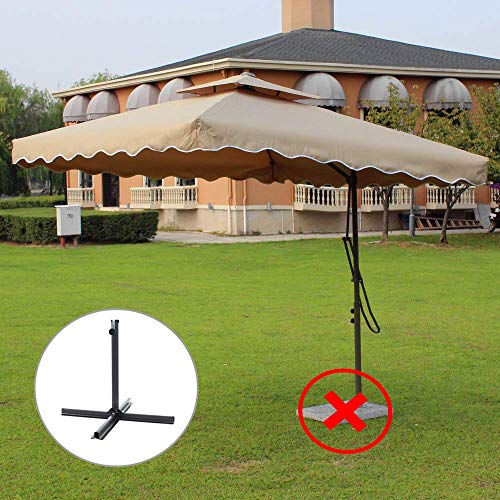 ZXYY Paraguas de Patio Cuadrado 7x7 pies Paraguas Colgante de Doble Parte Superior Offset Paraguas de jardín voladizo al Aire Libre con Base Cruzada