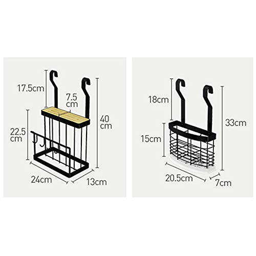 ZXZJ Estante de cocina, estante de drenaje de pared negro, material de acero inoxidable/B/M