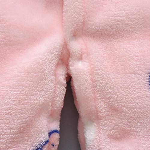 0-18 Meses Ropa De Bebe Manga Larga Mezcla De AlgodóN Mono Mameluco Pijama De Peluche Suave Confortable Abrigo Grueso Chaqueta Abrigada FáCil De Poner Y Quitar Ropa Original (Rosado,12-18 meses/90)