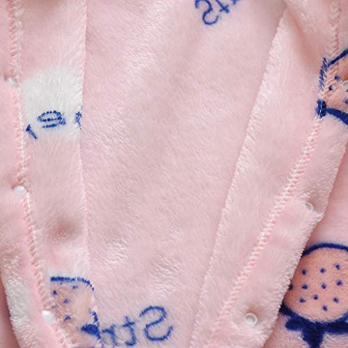 0-18 Meses Ropa De Bebe Manga Larga Mezcla De AlgodóN Mono Mameluco Pijama De Peluche Suave Confortable Abrigo Grueso Chaqueta Abrigada FáCil De Poner Y Quitar Ropa Original (Rosado,12-18 meses/90)