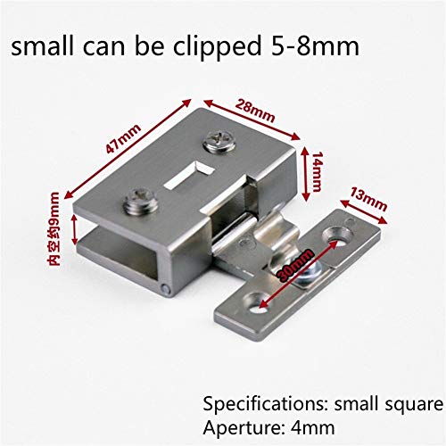 1 Apertura PC Liberan El Gabinete del Vino Vitrina Bisagra De Muebles Accesorios De Hardware De La Torta del Gabinete De Cristal Bisagra Ocultado (Color : Small Square)