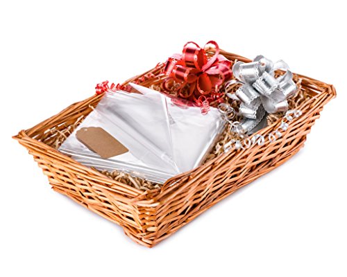 1 cesta de mimbre Woodluv (ideal para crear tu propio regalo de Navidad, bautizo, boda, o regalo de cumpleaños)