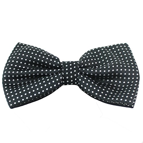 1 Conjunto Tirantes Y Pajarita Elástico Ajustable Para Hombre Con 3 Clips De Ancho 2.5 CM (negro lunares)