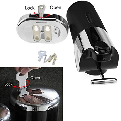 1 dispensador de jabón de pared, dispensador con soporte de pared, para gel de ducha, champú, jabón líquido, limpiador manos, dispensador de loción para cocina, aseo, baño, negro, 24x12x8 cm/500 ml