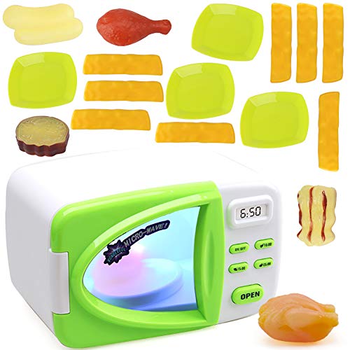 1 juego mágico de microonda juguete de los niños Los juegos de simulación de cocina de juguete eléctricos para el de electrodoméstico Modelo Juguetes para niños de más de 3 años (batería no incluida)