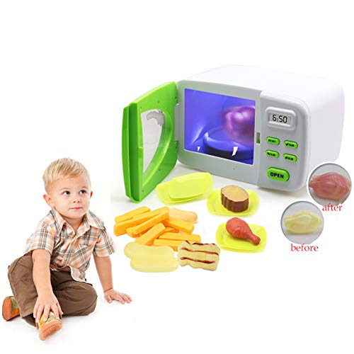 1 juego mágico de microonda juguete de los niños Los juegos de simulación de cocina de juguete eléctricos para el de electrodoméstico Modelo Juguetes para niños de más de 3 años (batería no incluida)