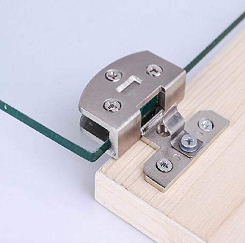 1 par de piezas de repuesto de bisagras para puerta de vidrio, vitrina, vitrina de vino, clip de puerta, adecuado para vidrio de 5-8 mm de espesor