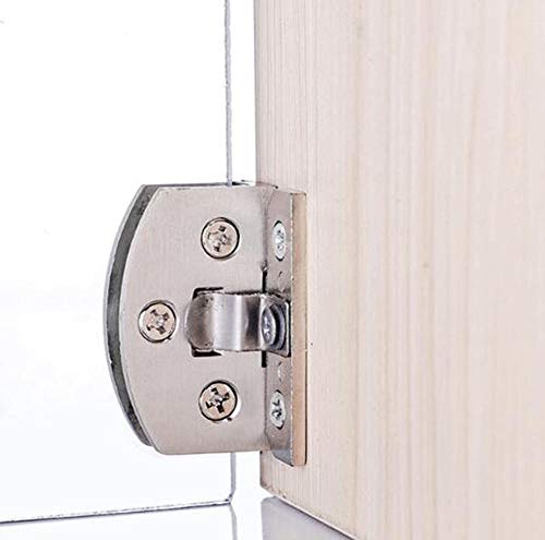 1 par de piezas de repuesto de bisagras para puerta de vidrio, vitrina, vitrina de vino, clip de puerta, adecuado para vidrio de 5-8 mm de espesor