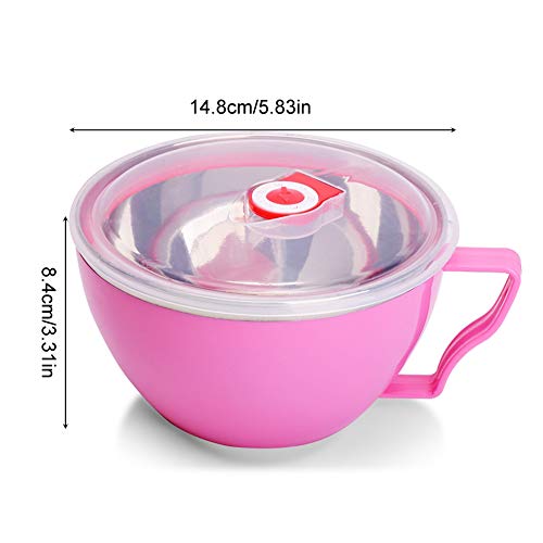1 pieza con doble aislamiento de acero inoxidable con tapa sellada fideos instantáneos Food Bowl contenedor de almacenamiento -Color aleatorio