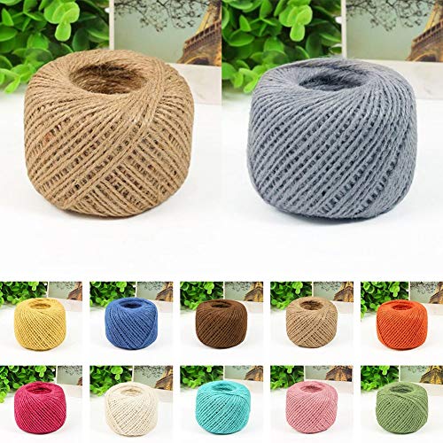 1 Unidad Yute Cuerda Soga Natural Retorcido Arpillera Cáñamo Cuerda a Varios Color 50M GB (Negro) - Rojo, free size