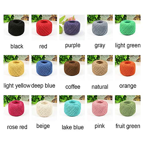 1 Unidad Yute Cuerda Soga Natural Retorcido Arpillera Cáñamo Cuerda a Varios Color 50M GB (Negro) - Rojo, free size