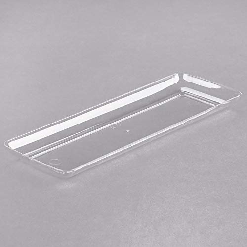 10 bandejas rectangulares de plástico de 2,6" x 7,5" | Mini bandejas de exhibición de tasas | elegantes pequeñas bandejas desechables/reutilizables pequeñas para servir