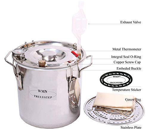 10 L 3 lata Kit de destilación de para el hogar destilador de cobre; para la elaboración casera de vino, alcohol, cerveza o destilación de agua