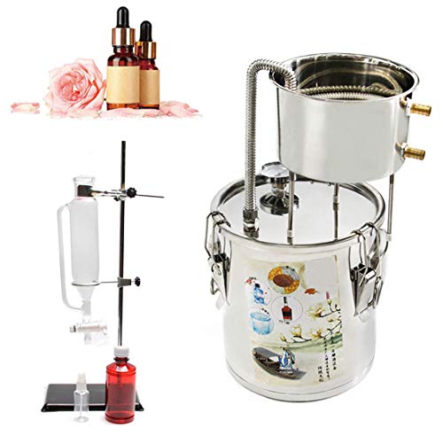 10 Litres 2 Gallon Nuevo Casa Inoxidable Aceite Esencial Destilador De Agua Pura Con Botella Vidrio Separador Bomba Agua Termómetro