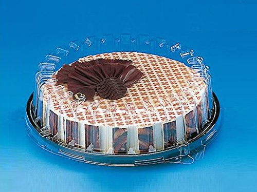 10 pcs desechables de plástico transparente caja redonda Dome Base de color negro tarta (31dxn30 + 04E