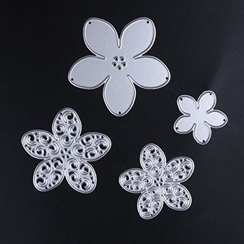 10 Piezas Plantilla de Troquelado Conjunto de Flores Troqueles de Corte Metal Flor Estampado Troquelado Plata para Cutting Dies DIY Álbum Recortes,Plantillas Tarjetas Papel Embalaje de Recortes Deco