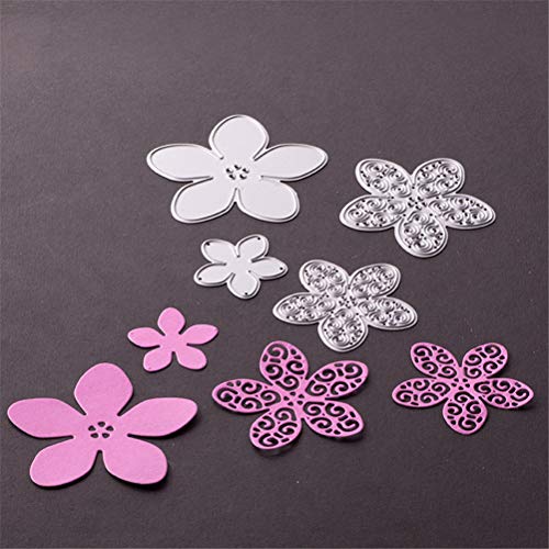 10 Piezas Plantilla de Troquelado Conjunto de Flores Troqueles de Corte Metal Flor Estampado Troquelado Plata para Cutting Dies DIY Álbum Recortes,Plantillas Tarjetas Papel Embalaje de Recortes Deco