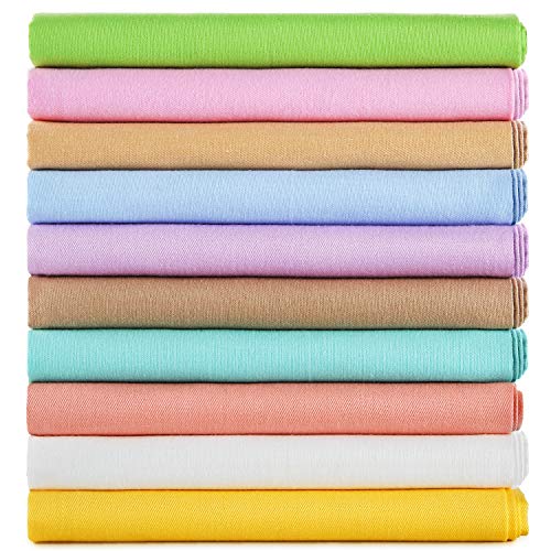 10 Piezas Telas de Algodón Sólido de Caramelo de 20 x 20 Pulgadas Telas de Retazos de Cuadrados Paquetes de Tela Acolchada DIY para Suministros de Manualidades Hechas a Mano de Costura