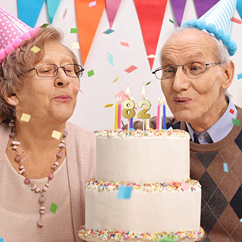 10 Piezas Velas Brillantes de Número Velas Doradas Número 0-9 Velas de Número de Cumpleaños Topper de Pastel para Fiesta Aniversario Cumpleaños