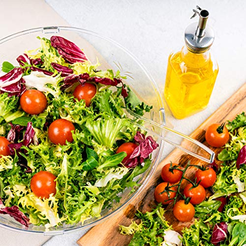 10 Set de Ensaladeras de Plástico Desechables| 1x 5100ml Bol 2x 3500ml 3x 3000ml y 4x 1500ml Cuencos con 10 Cucharas para Servir - Resistente y Reutilizables| Fiestas Cumpleaños Bodas Navidad.