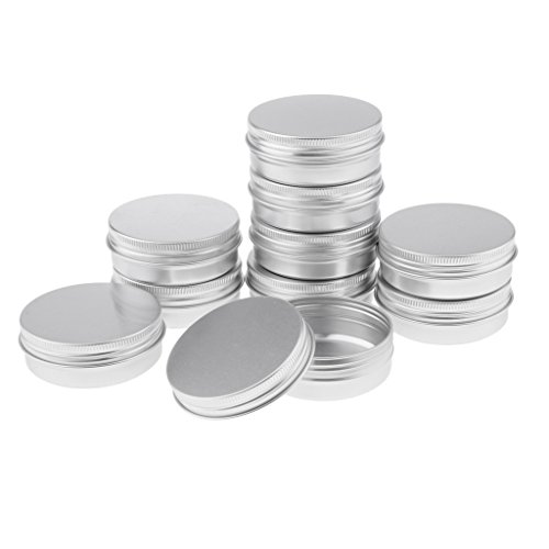 10 Unidades Aluminio Envase Redondo Estaño de Cosméticos, 30ml / 40ml / 50ml / 60ml / 80ml / 100ml / 150ml - 10x60ml plata
