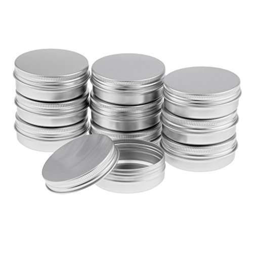 10 Unidades Aluminio Envase Redondo Estaño de Cosméticos, 30ml / 40ml / 50ml / 60ml / 80ml / 100ml / 150ml - 10x60ml plata
