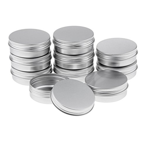 10 Unidades Aluminio Envase Redondo Estaño de Cosméticos, 30ml / 40ml / 50ml / 60ml / 80ml / 100ml / 150ml - 10x60ml plata