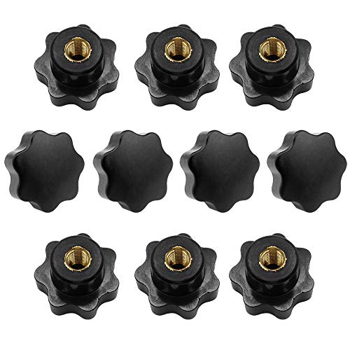 10 Unids Negro De Plástico Forma de Estrella Cabeza M8 Rosca Hembra Perilla Rosca Hembra Tornillo Diámetro Interno de la Rosca 8 mm para Maquina Herramienta