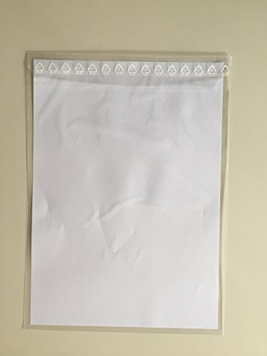 100 bolsas de envíos postales transparentes de lámina PE , cierre autoadhesivo con tira, 310 x 225 mm, para formato A4